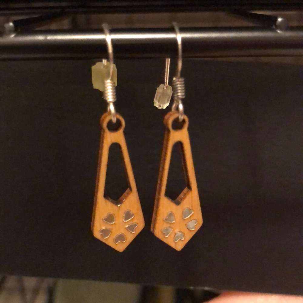 Wood dangle earrings